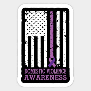 Domestic Violence Prevention Awareness Shirt Purple Ribbon Sticker